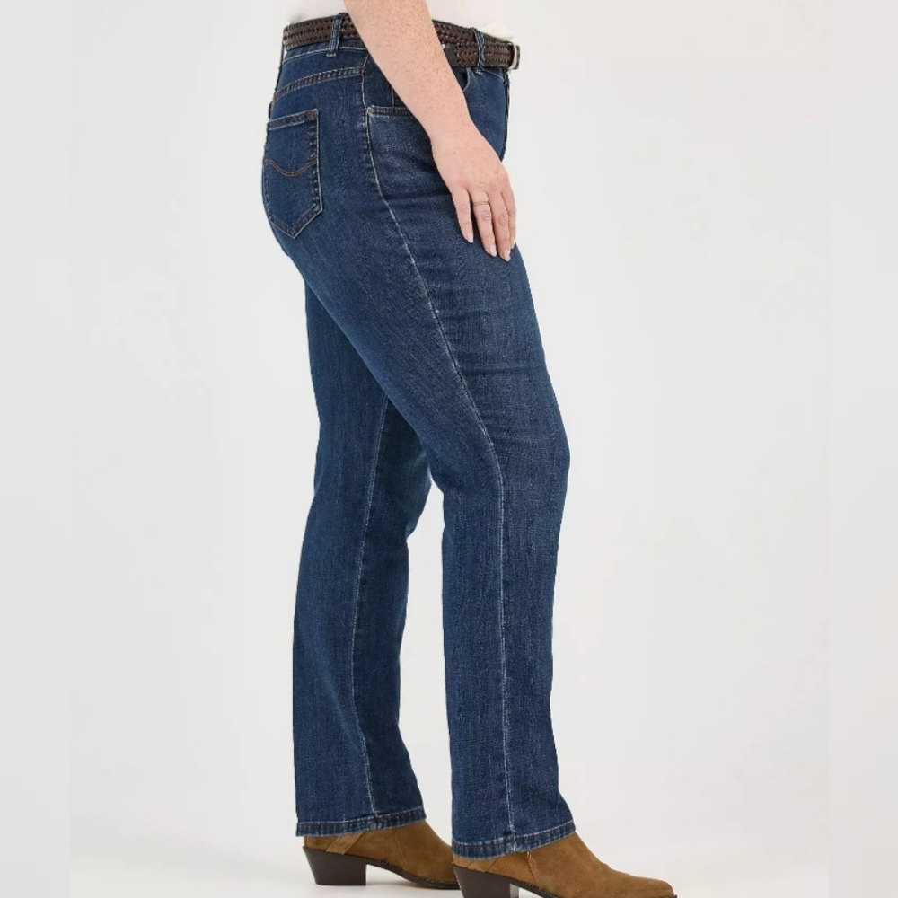 Lee Jeans Womens 18 Medium Blue Denim Stretch Mid Rise Bootcut NWT
